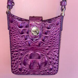 Brahmin Marley Crossbody in Dewberry Crocodile Embossed